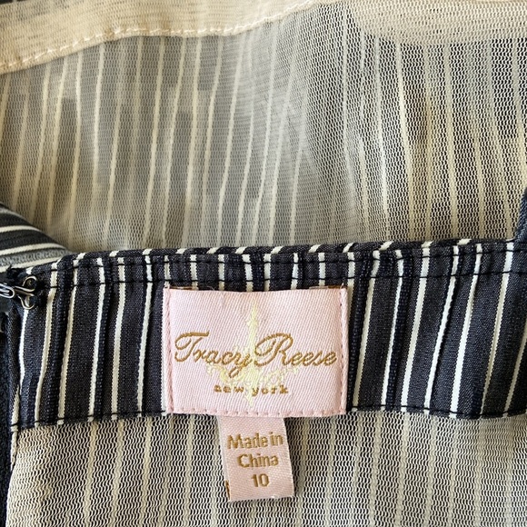 Tracy Reese Dress Striped Fit and Flare MIDI NWOT Sz 10 Perfect for Summer - Picture 7 of 7